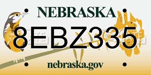 8EBZ335 Nebraska License Plate