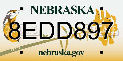 8EDD897 Nebraska License Plate