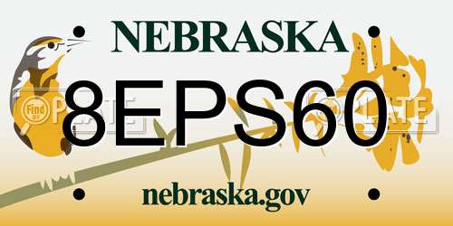 8EPS60 Nebraska License Plate
