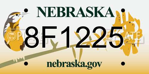 8F1225 Nebraska License Plate