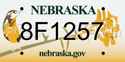 8F1257 Nebraska License Plate
