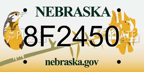 8F2450 Nebraska License Plate
