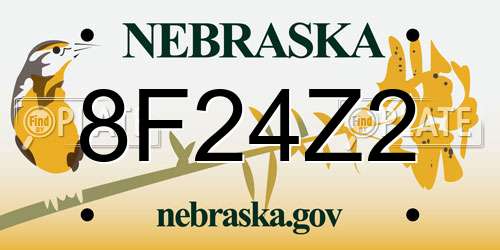 8F24Z2 Nebraska License Plate