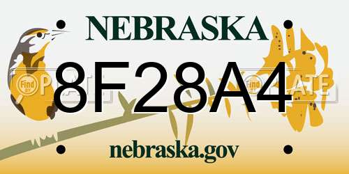 8F28A4 Nebraska License Plate