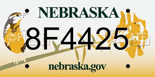 8F4425 Nebraska License Plate