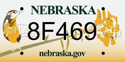 8F469 Nebraska License Plate