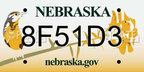 8F51D3 Nebraska License Plate