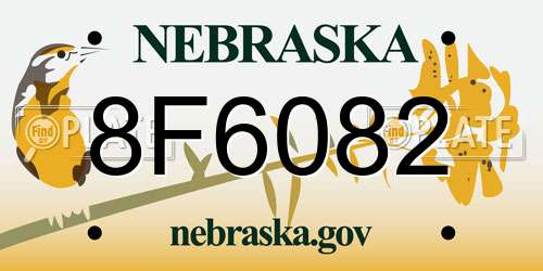 8F6082 Nebraska License Plate