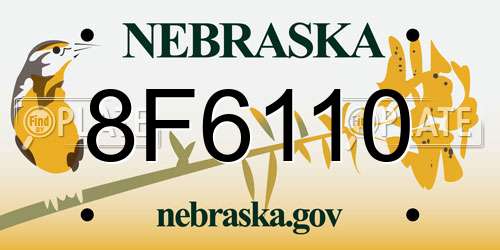 8F6110 Nebraska License Plate