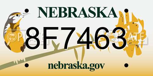 8F7463 Nebraska License Plate