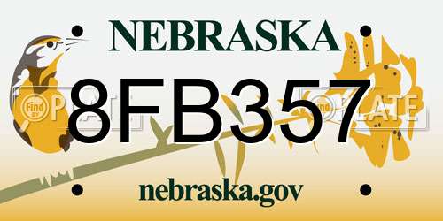 8FB357 Nebraska License Plate