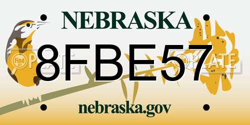 8FBE57 Nebraska License Plate