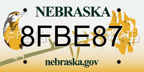 8FBE87 Nebraska License Plate