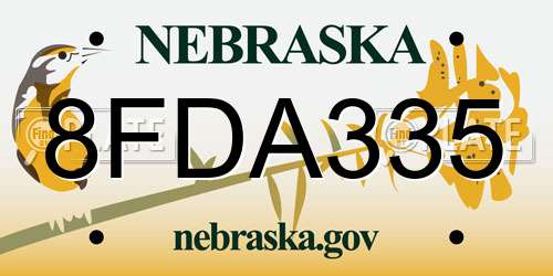 8FDA335 Nebraska License Plate