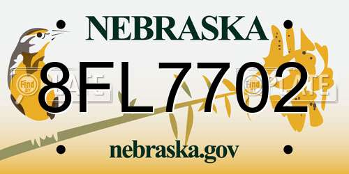 8FL7702 Nebraska License Plate