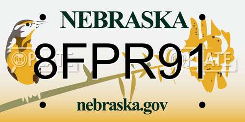 8FPR91 Nebraska License Plate