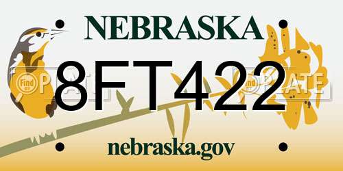 8FT422 Nebraska License Plate