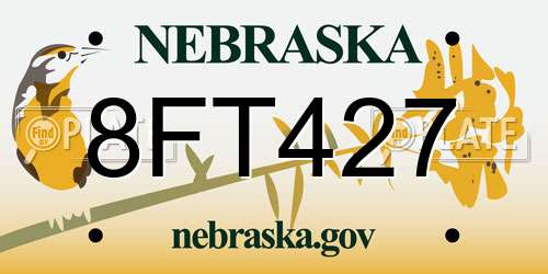 8FT427 Nebraska License Plate