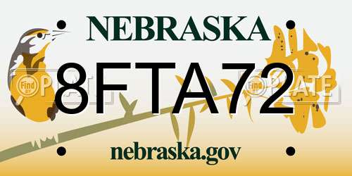 8FTA72 Nebraska License Plate