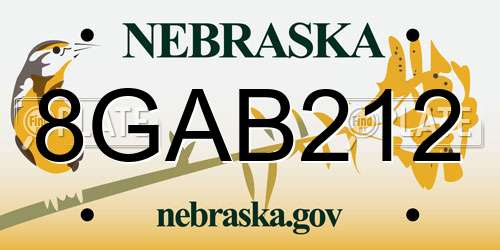 8GAB212 Nebraska License Plate