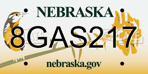 8GAS217 Nebraska License Plate