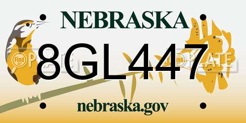 8GL447 Nebraska License Plate