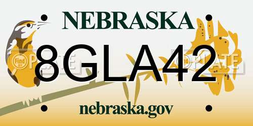 8GLA42 Nebraska License Plate