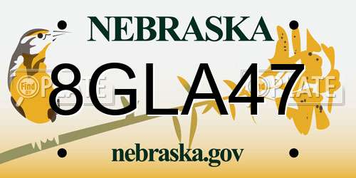 8GLA47 Nebraska License Plate