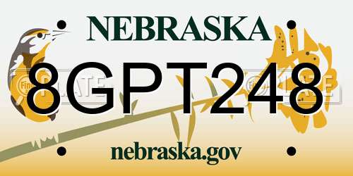 8GPT248 Nebraska License Plate