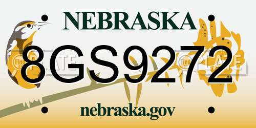 8GS9272 Nebraska License Plate