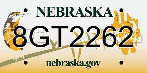 8GT2262 Nebraska License Plate