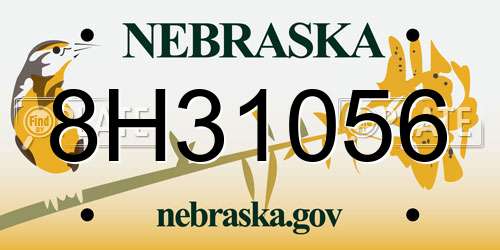 8H31056 Nebraska License Plate