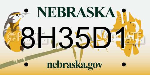 8H35D1 Nebraska License Plate