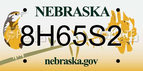 8H65S2 Nebraska License Plate