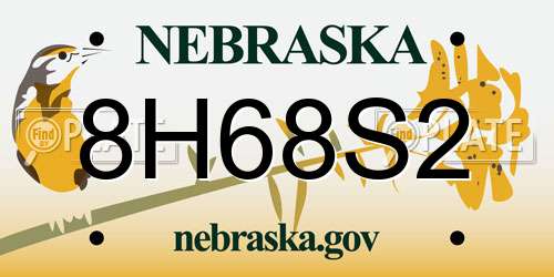 8H68S2 Nebraska License Plate