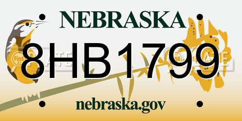 8HB1799 Nebraska License Plate