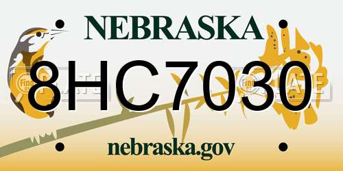 8HC7030 Nebraska License Plate