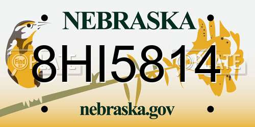 8HI5814 Nebraska License Plate