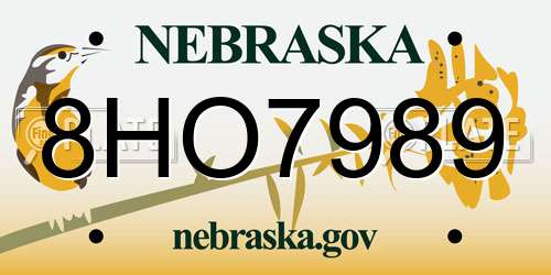 8HO7989 Nebraska License Plate