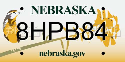 8HPB84 Nebraska License Plate