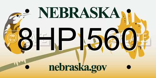 8HPI560 Nebraska License Plate