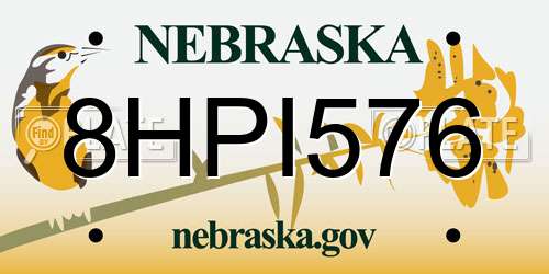 8HPI576 Nebraska License Plate