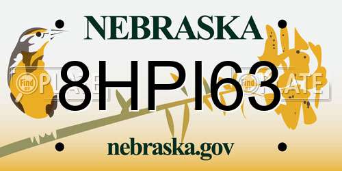 8HPI63 Nebraska License Plate