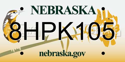 8HPK105 Nebraska License Plate