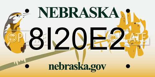 8I20E2 Nebraska License Plate