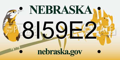 8I59E2 Nebraska License Plate