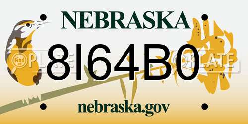 8I64B0 Nebraska License Plate