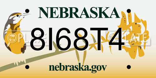 8I68T4 Nebraska License Plate