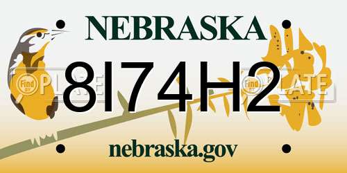 8I74H2 Nebraska License Plate