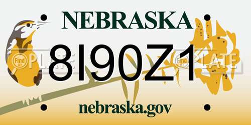 8I90Z1 Nebraska License Plate